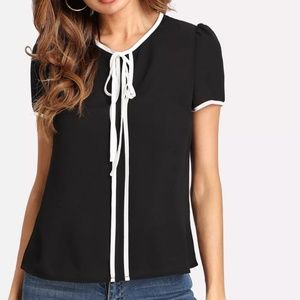 Black Knot Front Blouse Size S